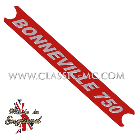 SIDE PANEL DECAL, BONNEVILLE 750 RED/SILVER 175 MM