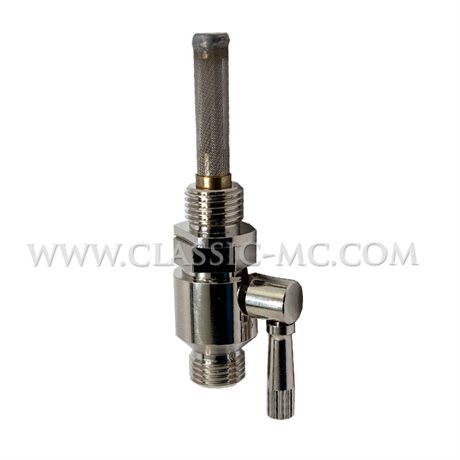 PETROL TAP, 1/4X1/4 ROUND LEVER NICKEL