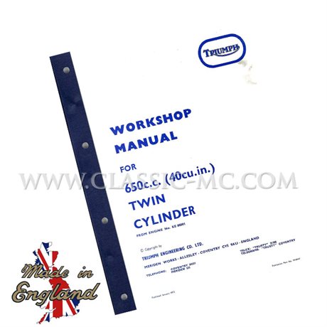 WORKSHOP MANUAL, TRIUMPH 650 1971