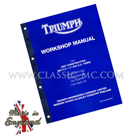 WORKSHOP MANUAL, TRIUMPH UNIT 350/500 1958-