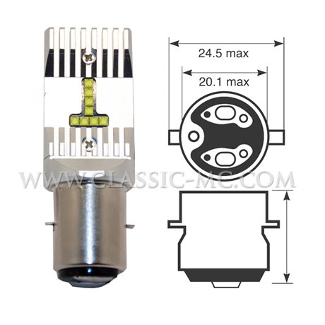 BULB BA20D LED, HEADLAMP 6/12V 40/45W +/-