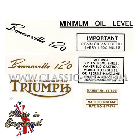 DECAL, SET T120 1958-59 BLACK