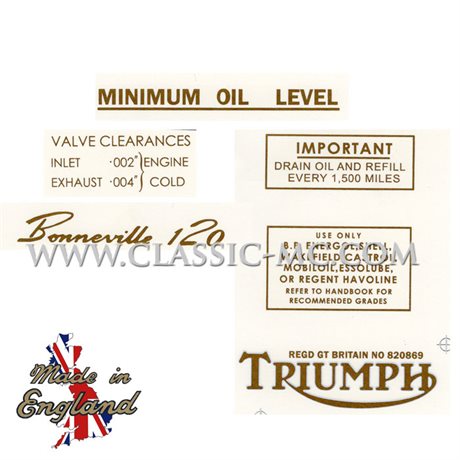 DECAL, SET T120 1962 GOLD