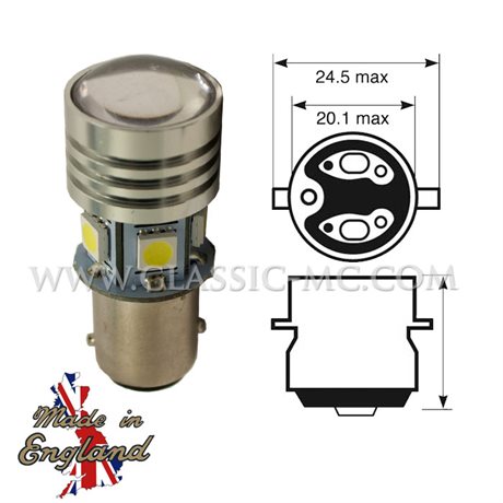 BULB BAY15D, 12V LED LUCAS +/-