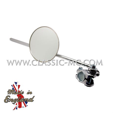 MIRROR, ROUND CHROME 10 MM TAP W/CLAMP