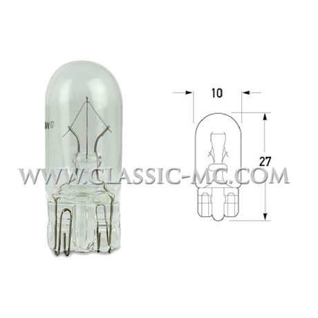 BULB WEDGE T10, 12V 3W